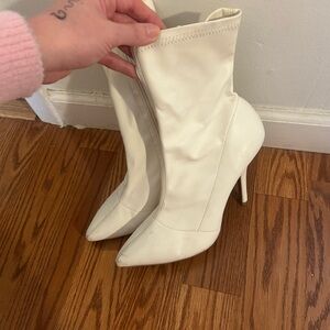 Lulu’s White Stiletto Women's Ankle Boots